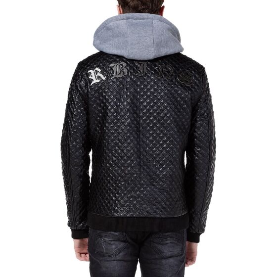 Red Bridge Herren Quilted Street Kunstleder Steppjacke schwarz