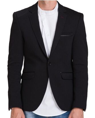 Red Bridge Mens Leather Line jacket blazer black