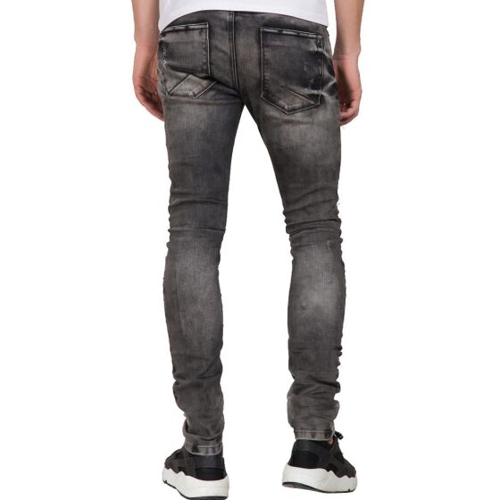 Red Bridge Herren Be A Legend Ripped Röhrenjeans Jeans Hose grau