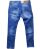Red Bridge Mens Straight Cut Jeans Ripped Skinny Jeans Pants Blue