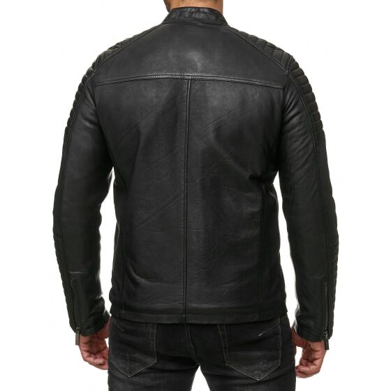 Kunst- Lederjacke Bikerjacke Biker Steppjacke Schwarz M