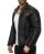 Red Bridge Mens Synthetic Leather Jacket Biker Jacket Biker Quilted Jacket Black XL