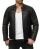 Red Bridge Mens Synthetic Leather Jacket Biker Jacket Biker Quilted Jacket Black XL