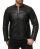 Red Bridge Mens Synthetic Leather Jacket Biker Jacket Biker Quilted Jacket Black XL