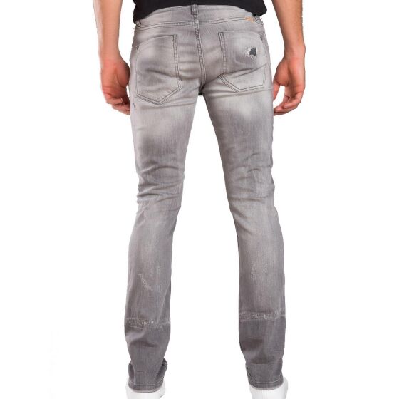 Red Bridge Mens straight cut jeans ripped skinny jeans trousers grey