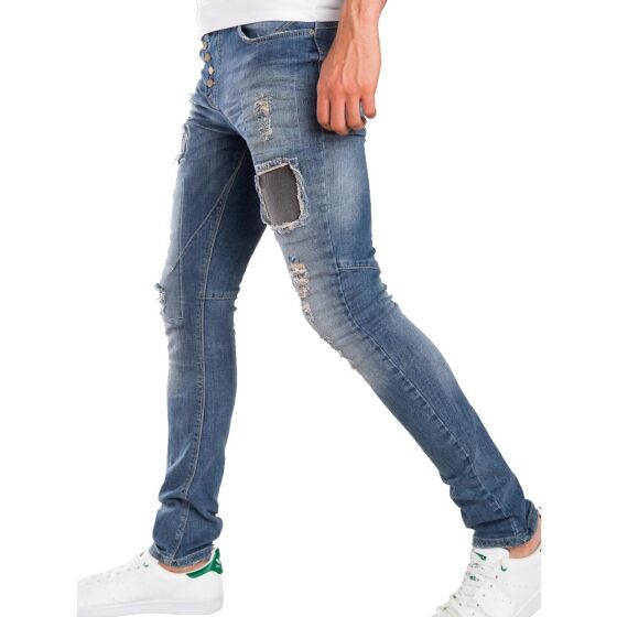 Red Bridge Herren Straight Cut Jeans Röhrenjeans Hose blau