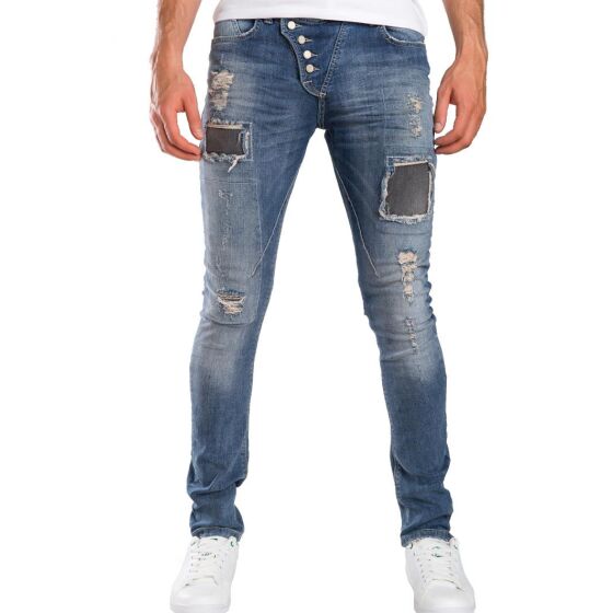 Red Bridge Mens Straight Cut Skinny Jeans Pants Blue W29 L32