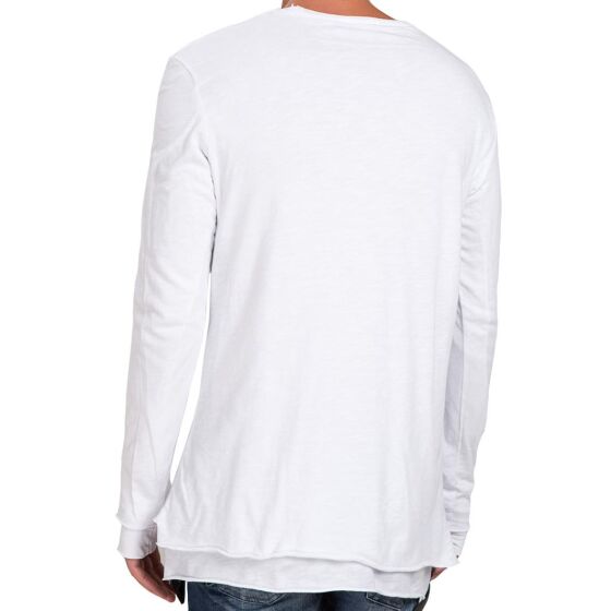 Red Bridge Herren Double Layer Cut Oversized Longsleeve weiss