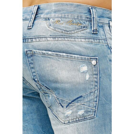 Mens ripped straight cut jeans