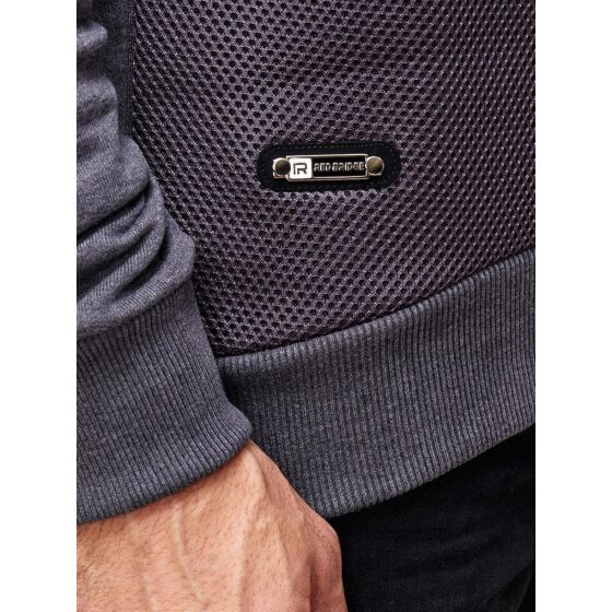 Red Bridge Mens Carbon Network Pullover Oversized Anthracite