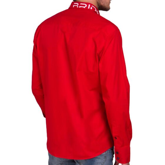 Red Bridge Mens Professional Design Regular Fit Long Sleeve Shirt Red