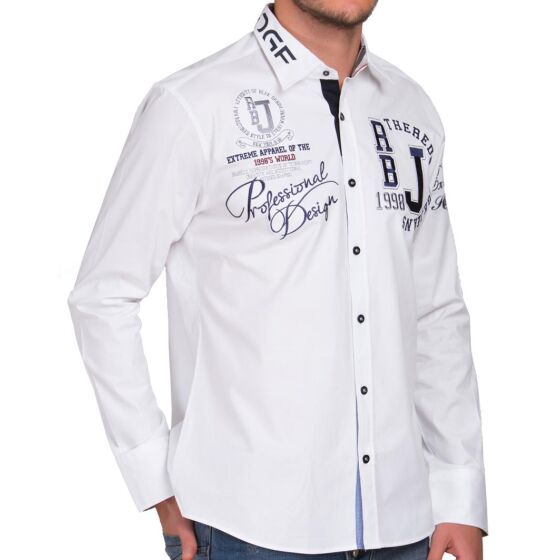 Red Bridge Mens Professional Design Regular Fit Long Sleeve Shirt White