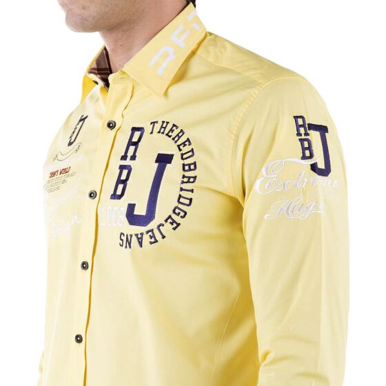 Red Bridge Mens Professional Design Regular Fit Long Sleeve Shirt Yellow