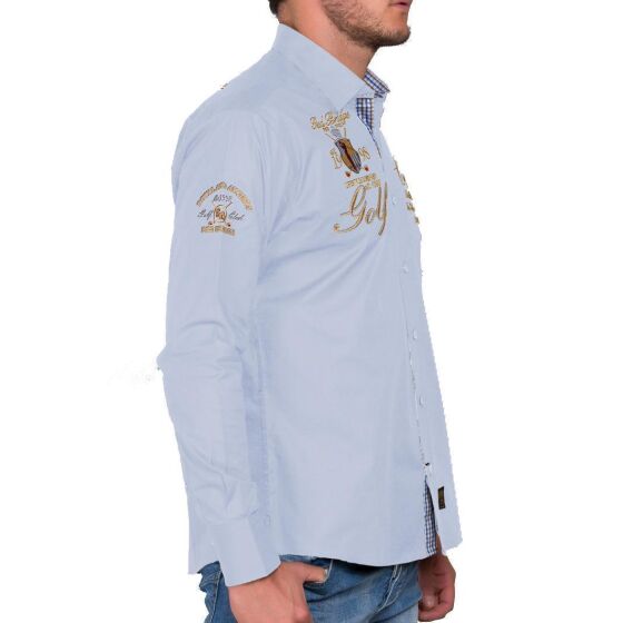 Red Bridge Mens Golf Club long sleeve shirt light blue