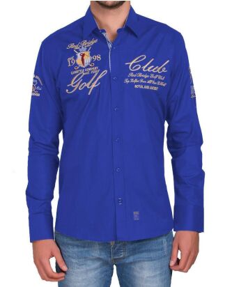 Red Bridge Herren Golf Club langarm Hemd saxe blau